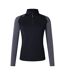 Womens/ladies Elite Quarter Zip Base Layer Top Black Magnet Marl Canterbury-1