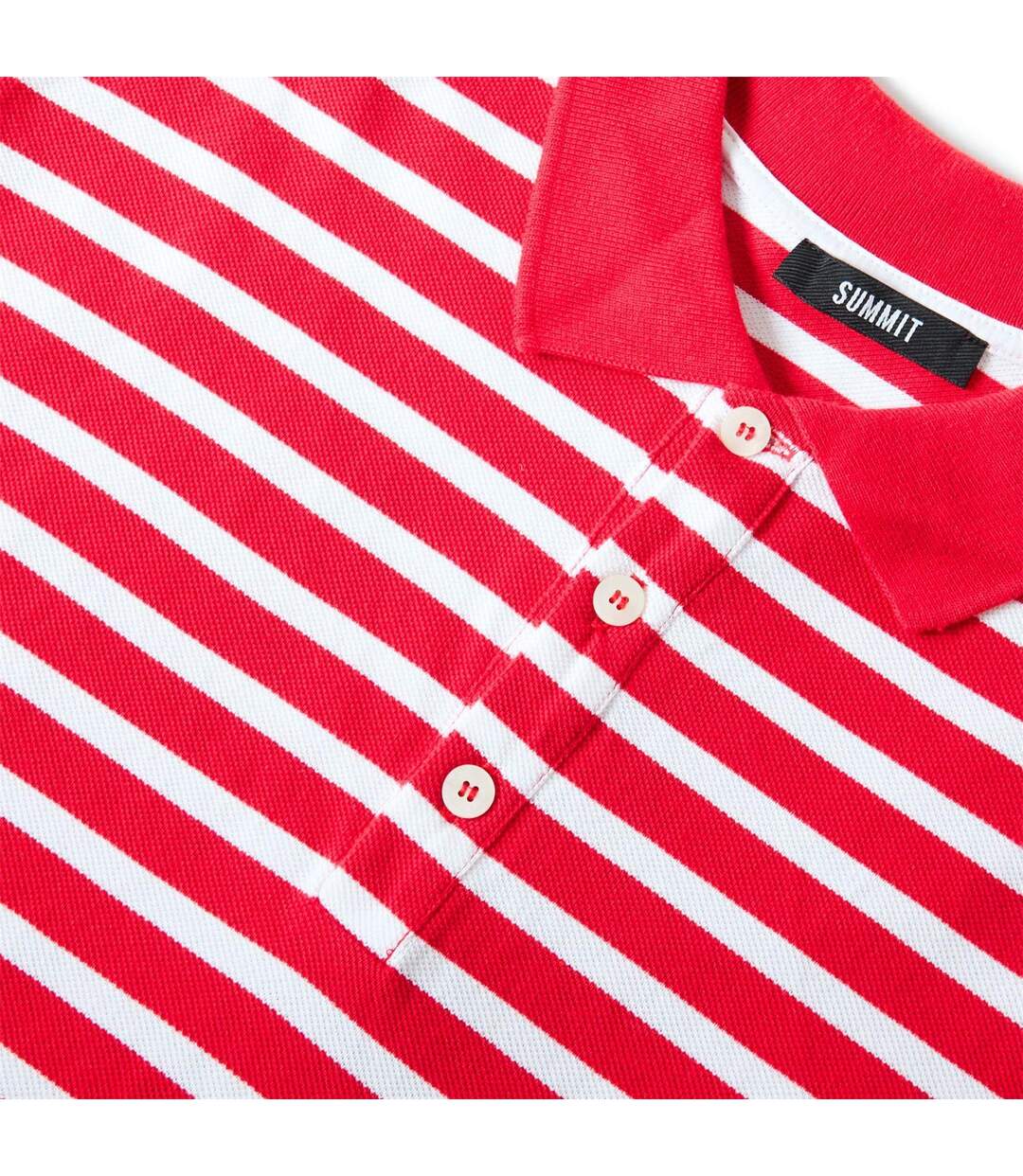 Polo Manches Courtes Motif/style À Rayures Homme Rouge Écru Summit-4
