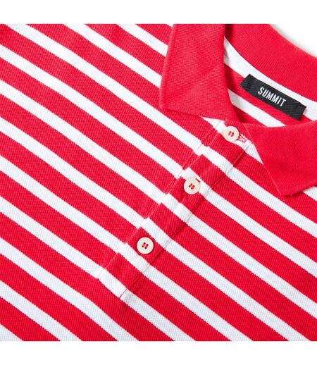 Polo Manches Courtes Motif/style À Rayures Homme Rouge Écru Summit