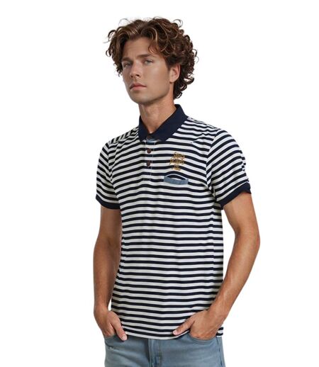 Polo homme en coton rayé à  manches courtes - Confort et style décontracté