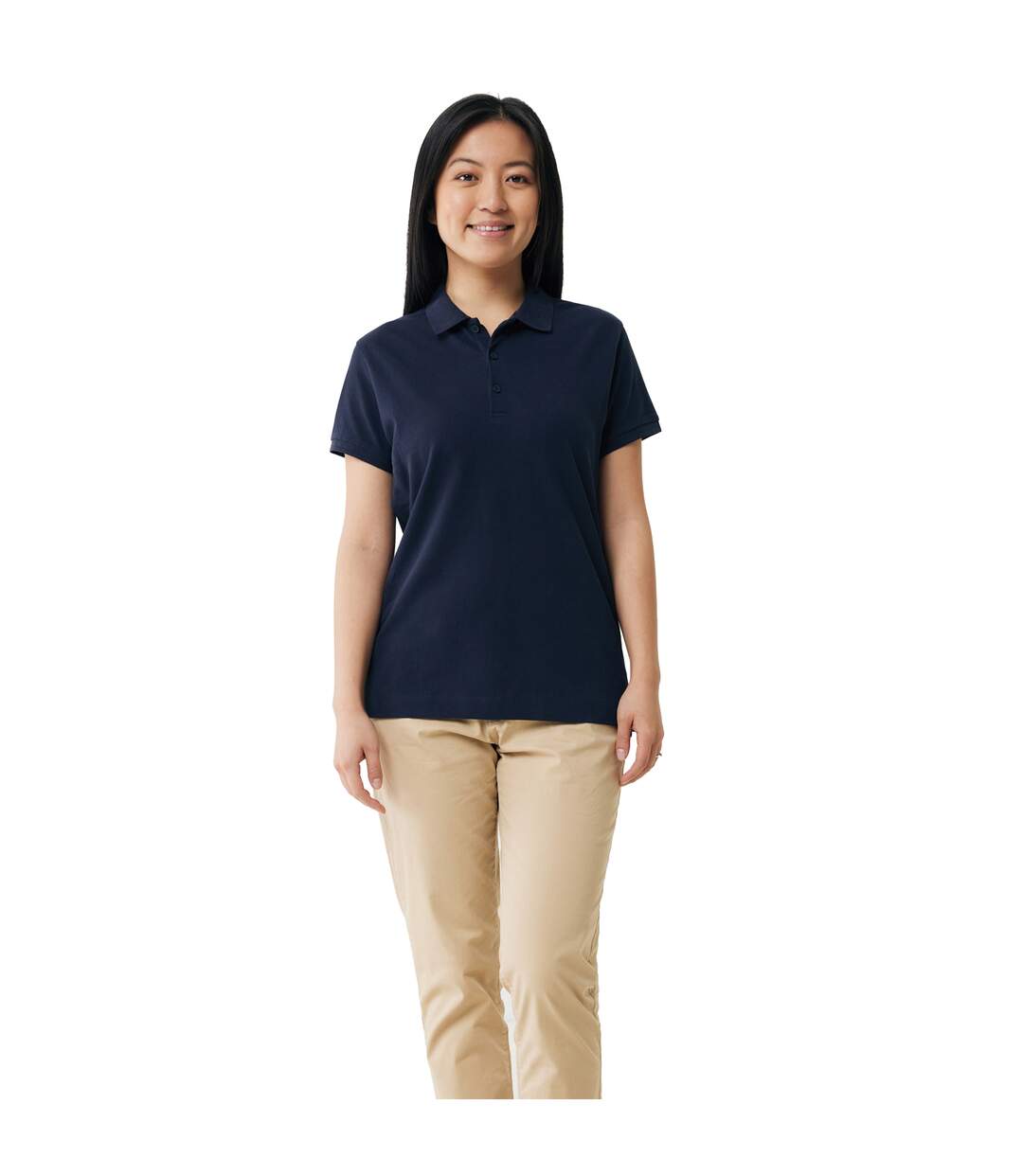 Womens/ladies yosemite pique polo shirt navy Iqoniq-3