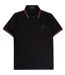 Polo Motif/style Col À Double Rayure Homme Noir Fred Perry-1