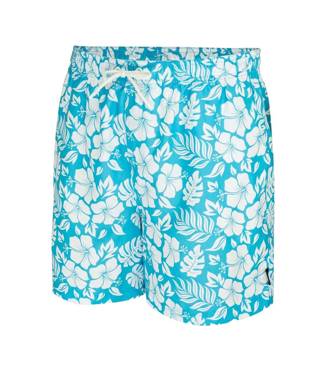 Mens Floral Swim Shorts Light Blue White Hot Tuna-3