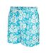 Mens Floral Swim Shorts Light Blue White Hot Tuna-3