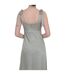 Womens/ladies Satin Tie Shoulder Bridesmaid Maxi Dress Sage Green Deluxe-4