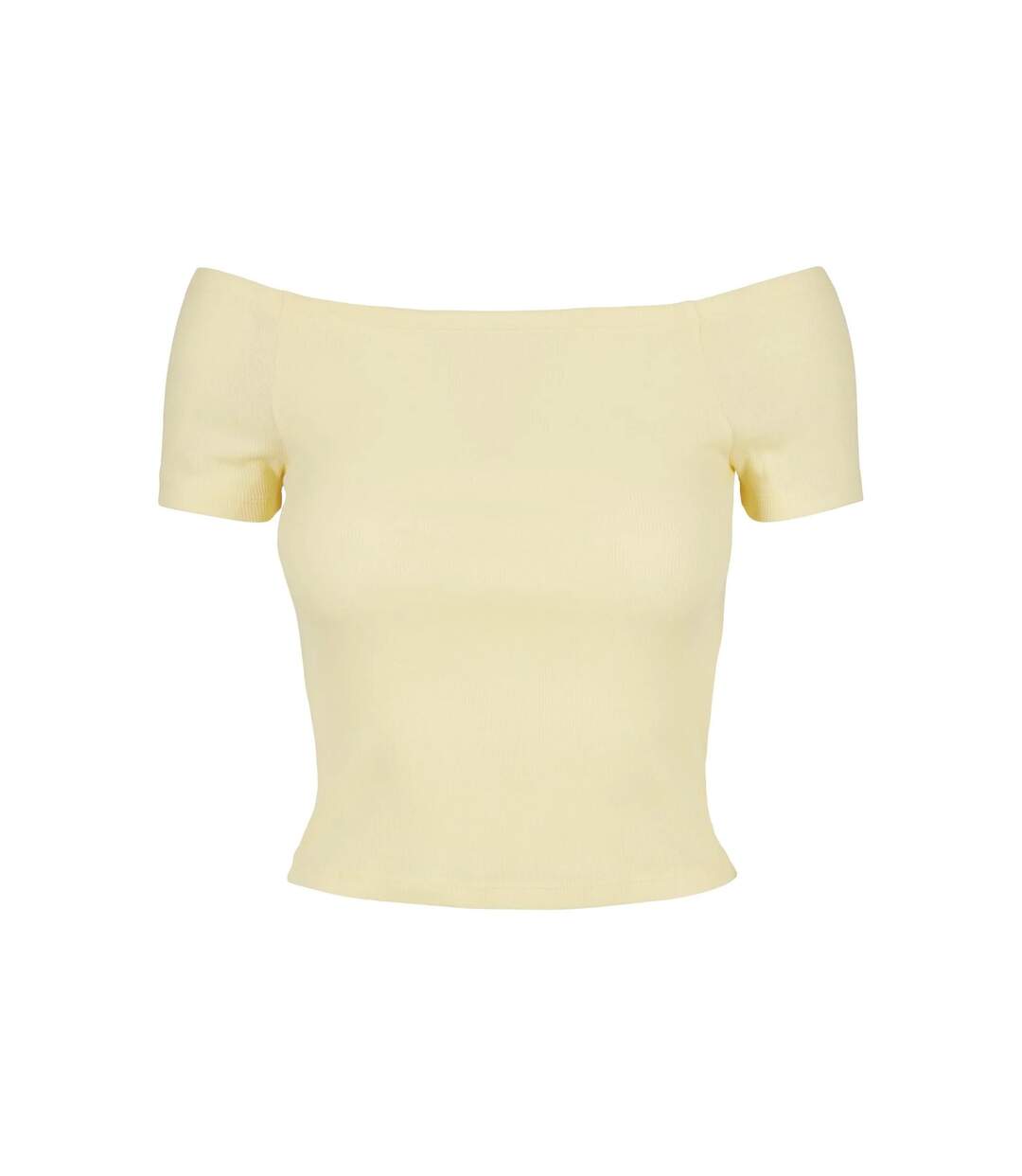 T-shirt Motif/style Côtelé Femme Jaune Pâle Urban Classics-1