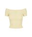T-shirt Motif/style Côtelé Femme Jaune Pâle Urban Classics-1