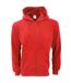 Sweatshirt Uni À Capuche Et Fermeture Zippée Homme Rouge SG-2