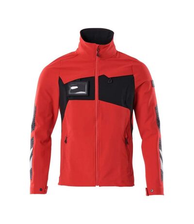 Mens Accelerate Soft Shell Jacket Traffic Red Black Mascot