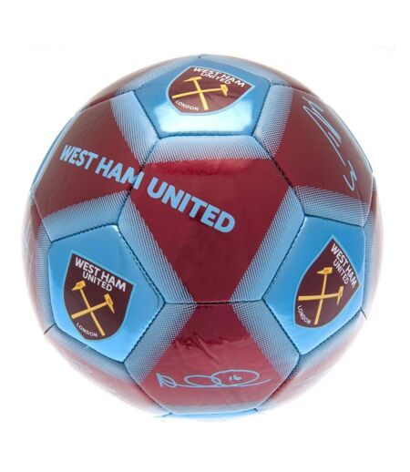 West Ham United FC - Ballon de foot (Bordeaux / Bleu ciel) (Taille 5) - UTTA6060