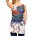 Tunique femme sans manches fleurie asymétrique col rond - Fluide et confortable-2