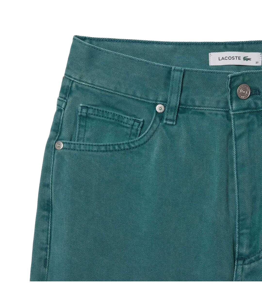 Womens/ladies Natural Dyed Denim Straight Leg Jeans Green Lacoste-3