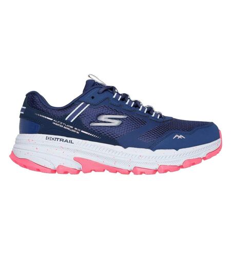 Womens/ladies Go Run Trail Altitude 2.0 Ravine Leather Trainers Navy Orange Skechers