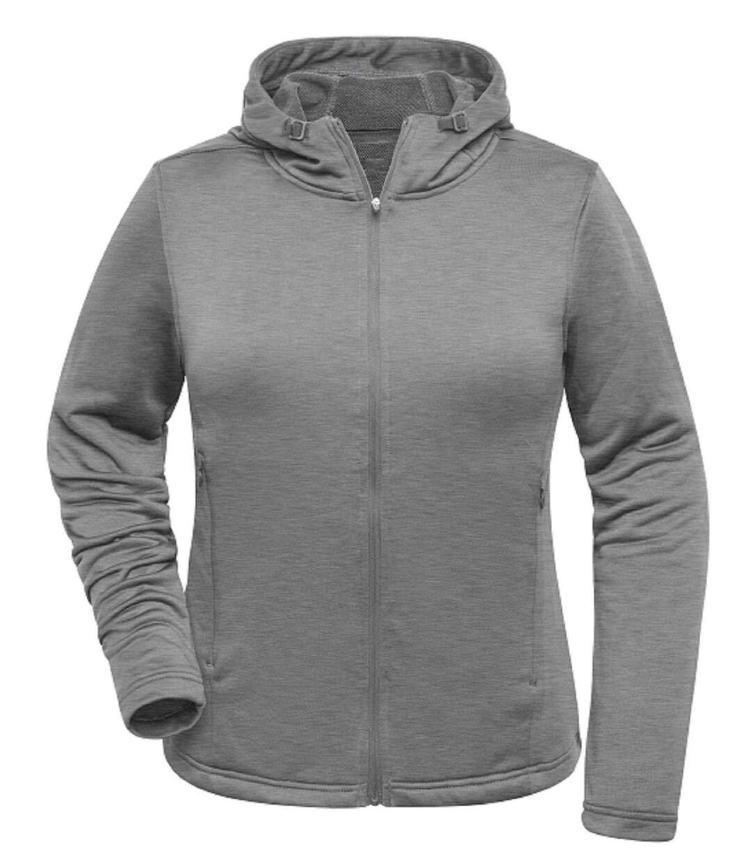 Sweat shirt à capuche - Femme - JN531 - gris clair mélange-1