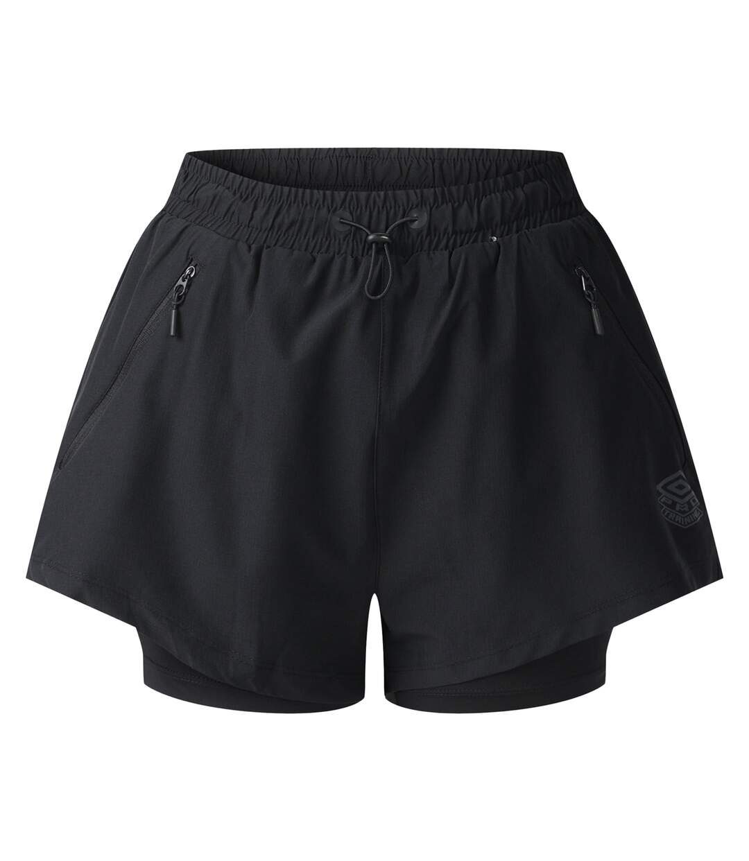 Womens/ladies Pro Training Hybrid Short Black Umbro-1