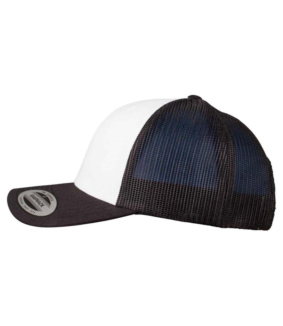 Casquette Trucker Motif/style Rétro Adulte Noir Blanc Flexfit-3