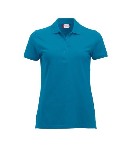Womens/ladies Marion Polo Shirt Turquoise Clique