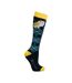 Pack Of 3  Womens/ladies Night Owl Socks  Navy Yellow Hy-2