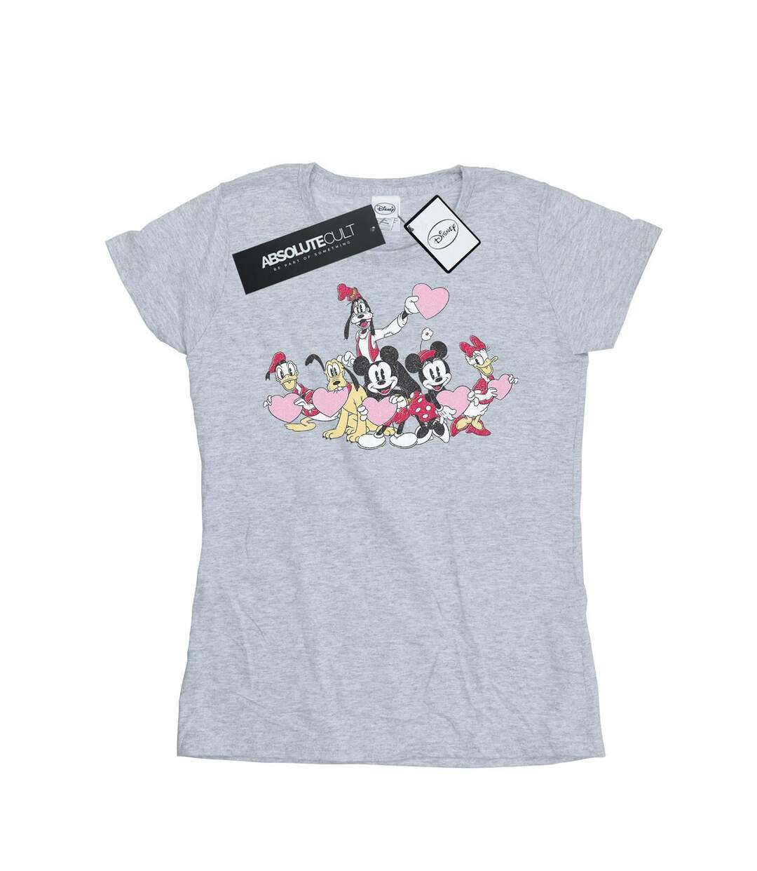 Disney Femme/Les femmes Mickey Mouse Love Friends T-Shirt en coton (Gris sportif) - UTBI32469-1