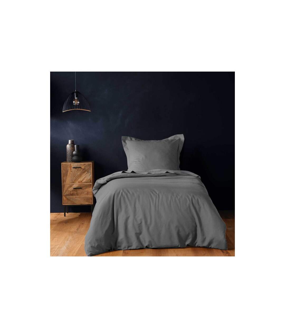 Housse de Couette Lina 140x200cm Anthracite-1