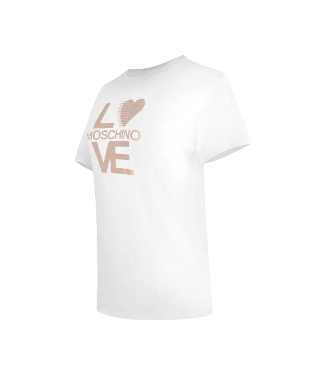 Womens/ladies Metallic Logo T-shirt White Love Moschino-3