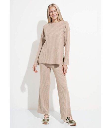 Pull confort avec maille cotes plates