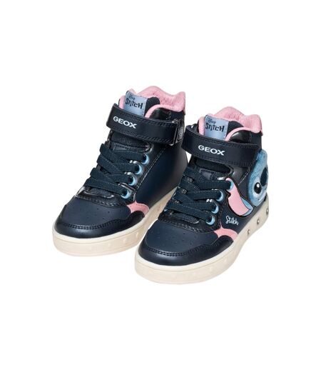 Basket Montante à Scratches Geox Enfant Skylin Girl Synt.Lea+Pea