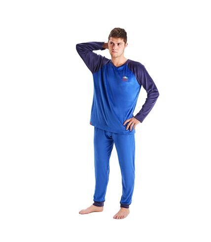 Men's long-sleeved round-neck velvet pajamas MU3