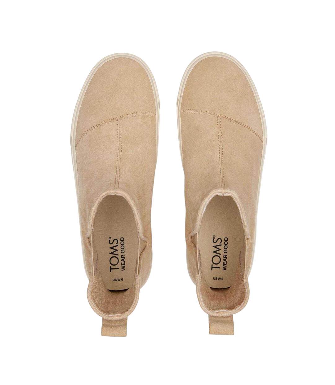 Womens/ladies Suede Platform Chelsea Boots Natural Toms-3