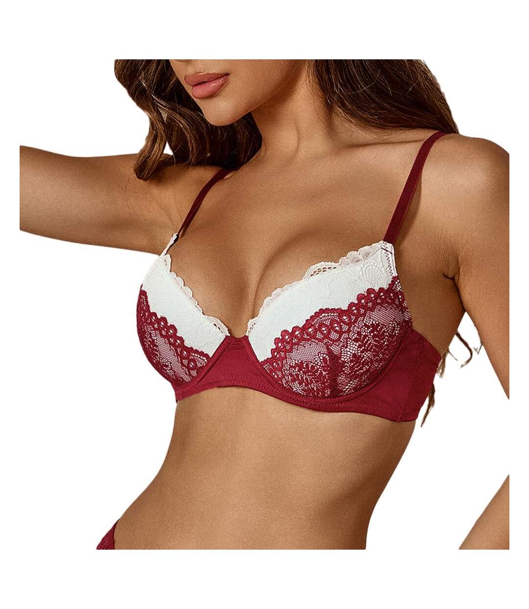 Soutien gorge blanc/rouge femme les petites bombes lola - 100c-1