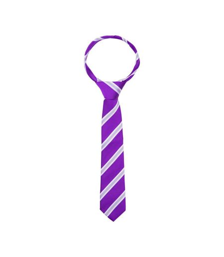 Childrens/kids Striped Show Tie One Size Purple Lilac Supreme Products