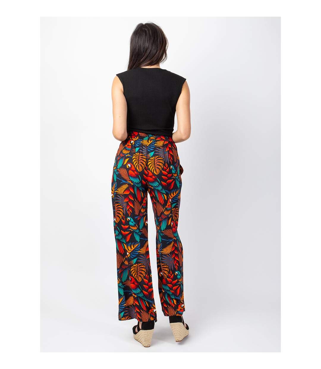 Pantalon femme fluide MELODY motif animalier Coton Du Monde