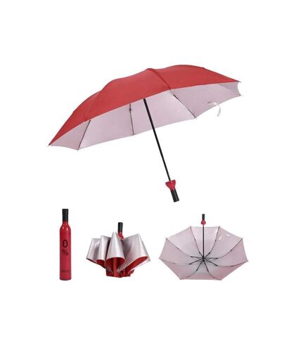 Parapluie pliant bordeaux  homme ou femme solide en forme de bouteille