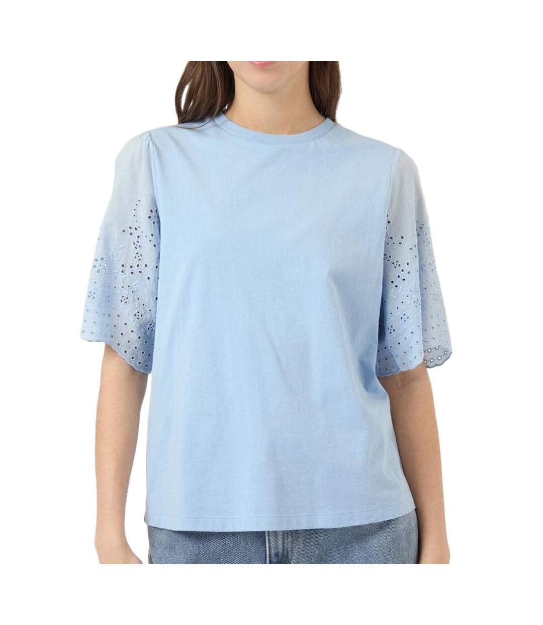 T-Shirt bleu femme yas sleeves-1