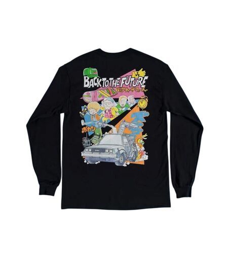 Unisex Adult Back Print Long-sleeved T-shirt Charcoal Back To The Future