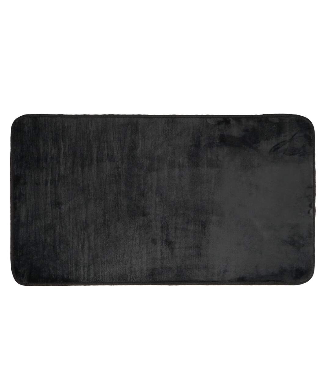 Tapis Uni en Flanelle Flanou 60x110cm Noir-1