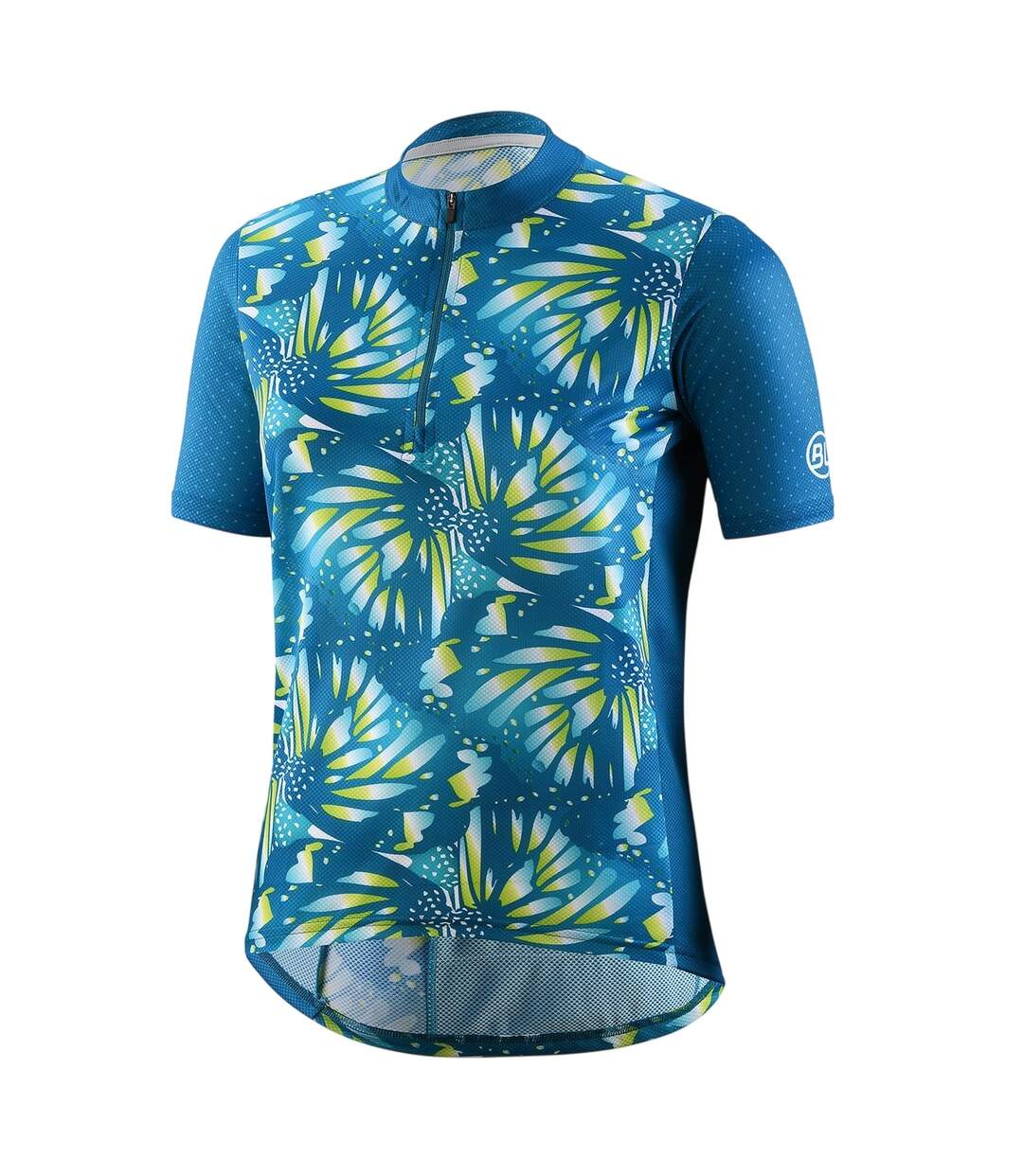 Womens/ladies Half Zip Loose Fit Jersey Turquoise Bicycle Line-1