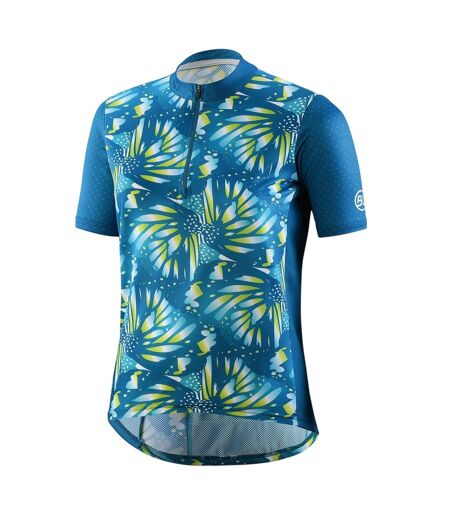 Womens/ladies Half Zip Loose Fit Jersey Turquoise Bicycle Line
