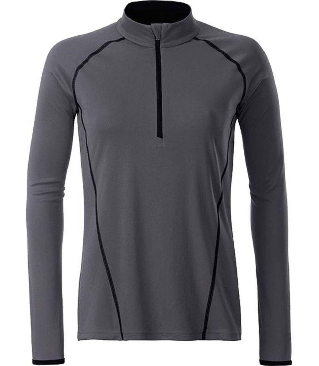 Maillot running respirant manches longues - Femme - JN497 - gris titane-2