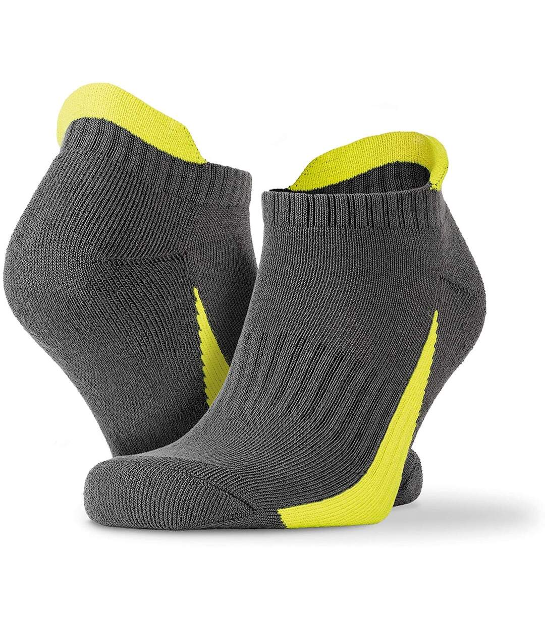 Chaussettes de sport adulte gris / vert fluo Spiro