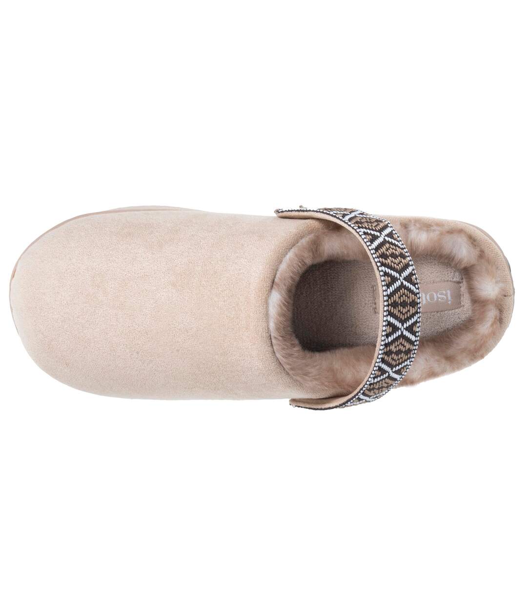 Isotoner Chaussons Mules femme suédine semelle plateforme-2