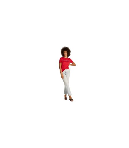 T-shirt Motif/style Logo Rogné Femme Rouge Primaire Tommy Hilfiger