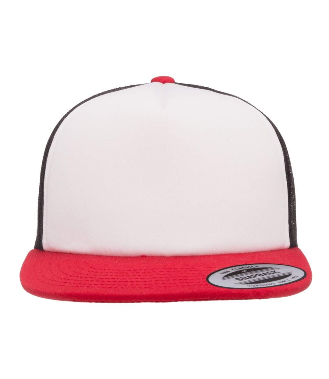 Flexfit By  Foam Trucker Cap With White Front Black White Red Yupoong-1
