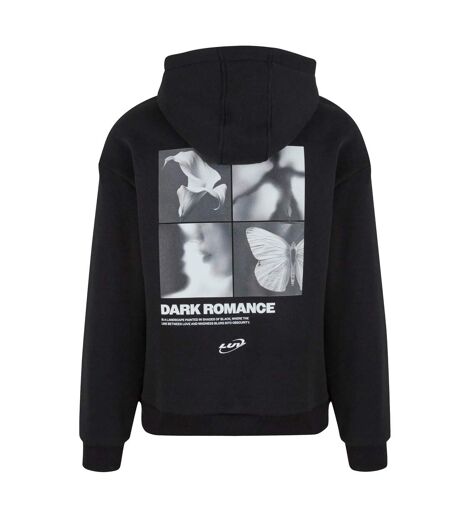 Mens Dark Romance Back Print Fluffy Hoodie Sweat À Capuche Duveteux Noir Mister Tee