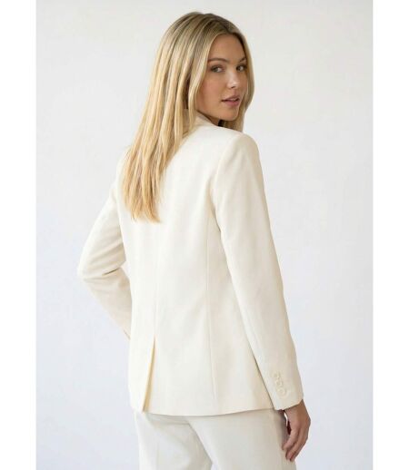 Veste tailleur unie fluide double boutonnage