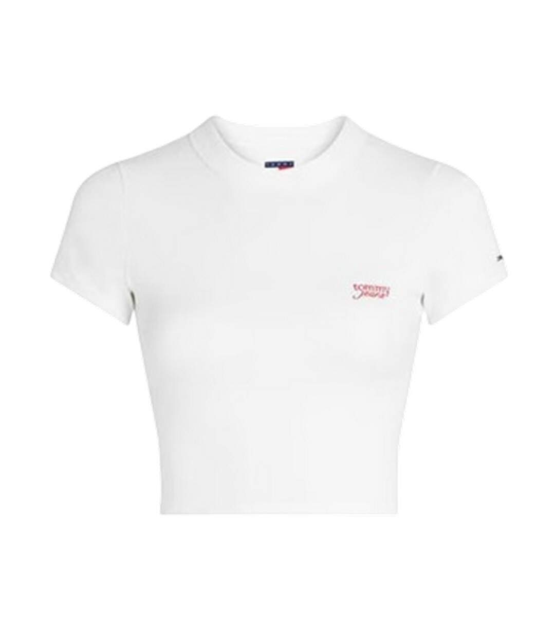 T-shirt Court Motif/style Logo Brodé Femme Écru Tommy Jeans-1