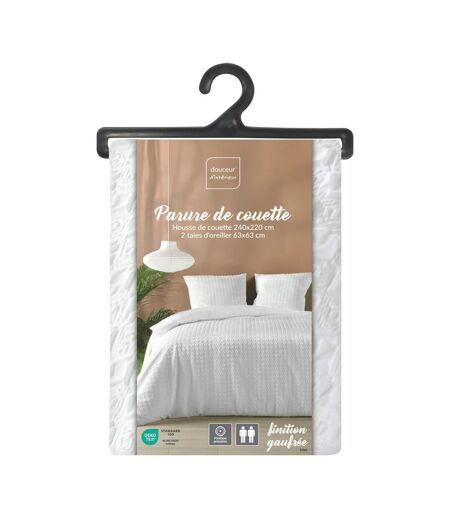 Parure de Lit 3 Pièces Litea 240x220cm Blanc
