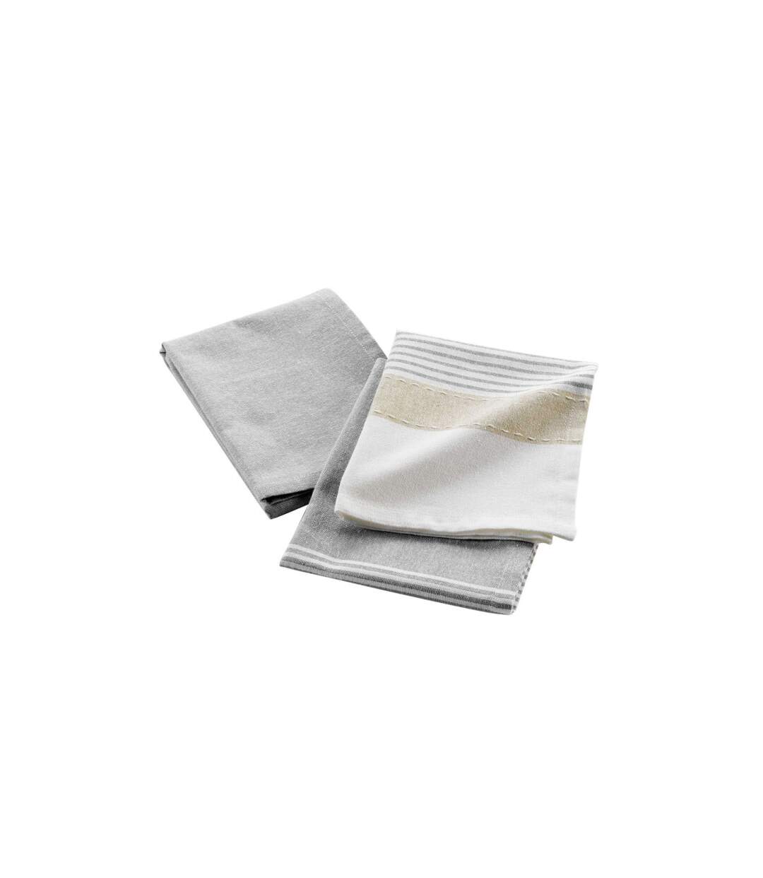 Lot de 2 Torchons de Cuisine Iliade 50x70cm Gris-1