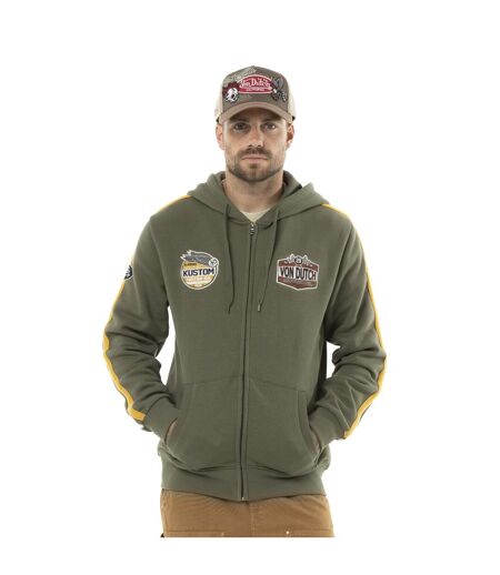 Sweat zippé homme à capuche en molleton avec patchs Vondutch