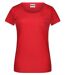 T-shirt BIO col rond poche poitrine - Femme - 8003 - rouge